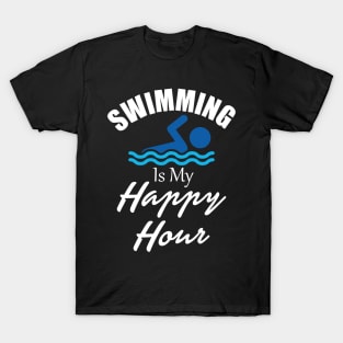 Swimming Is My Happy Hour Men Women Art T-Shirt